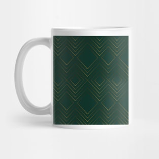 Christmas elegant pattern geometric green gold Mug